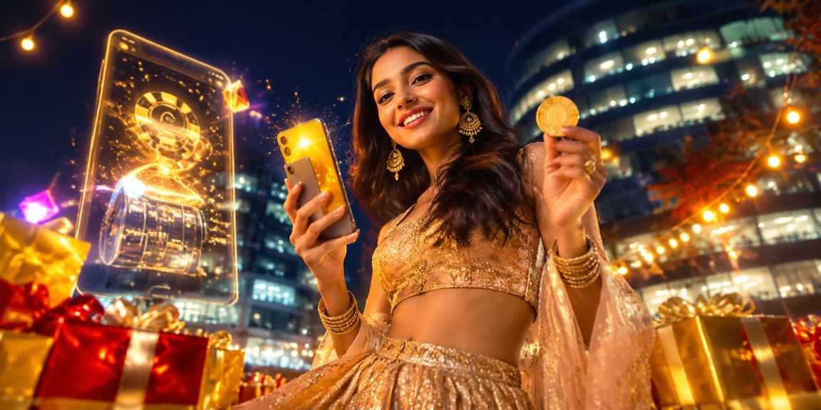 Indian Bollywood style casino app player on mobile
